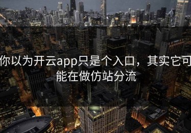 你以为开云app只是个入口，其实它可能在做仿站分流