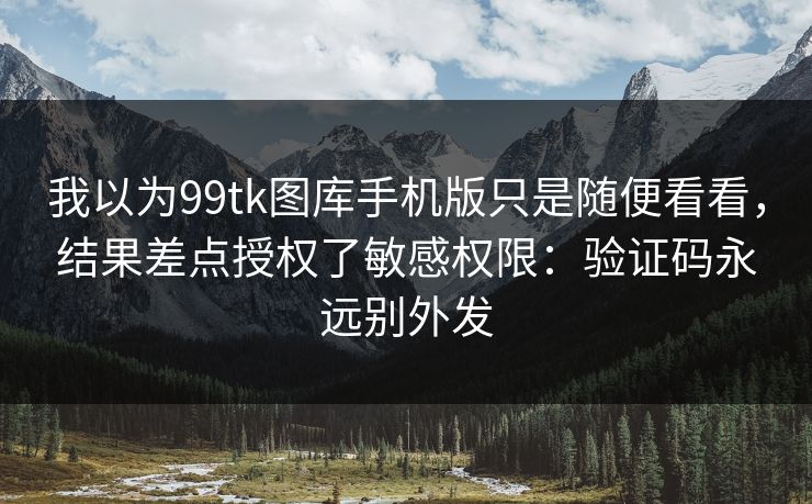 我以为99tk图库手机版只是随便看看，结果差点授权了敏感权限：验证码永远别外发