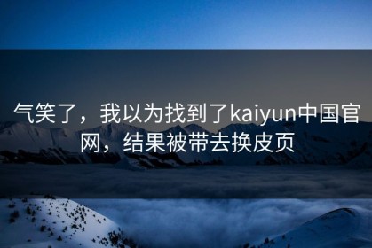 气笑了，我以为找到了kaiyun中国官网，结果被带去换皮页