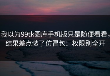 我以为99tk图库手机版只是随便看看，结果差点装了仿冒包：权限别全开