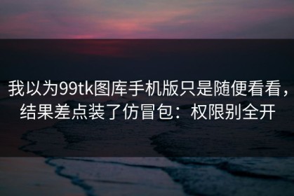 我以为99tk图库手机版只是随便看看，结果差点装了仿冒包：权限别全开