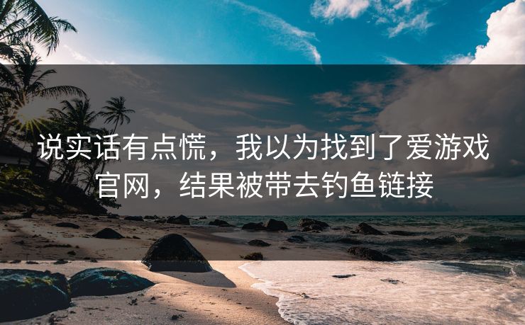 说实话有点慌，我以为找到了爱游戏官网，结果被带去钓鱼链接